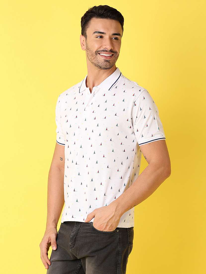 men short sleeve printed polo t-shirt - 21490854 - Standard Image - 2