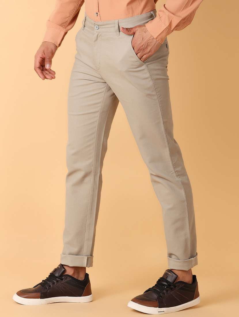 men solids chinos casual trouser - 21490863 -  Standard Image - 2