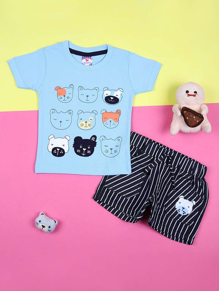 boy printed t-shirt and short set 