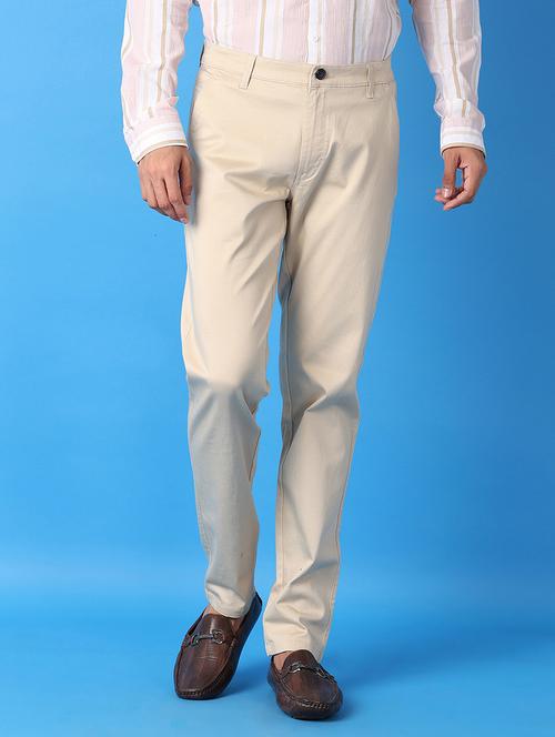 men beige cotton blend chinos  - 21491010 -  Standard Image - 0