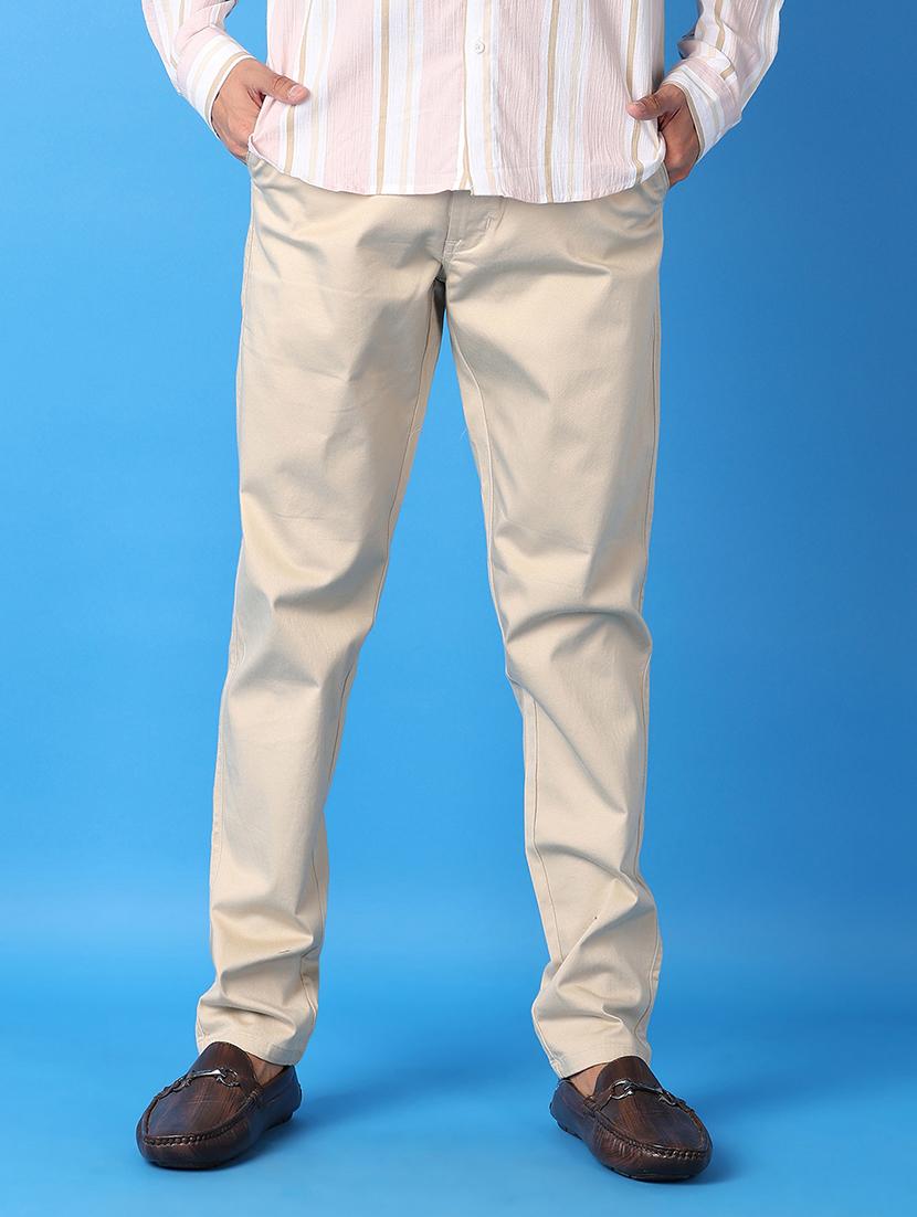 men beige cotton blend chinos - 21491010 - Standard Image - 2