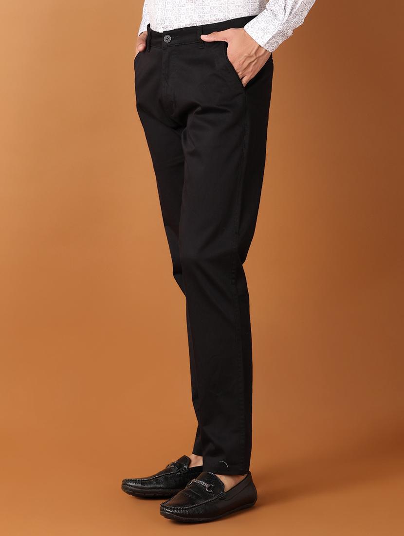 men black cotton blend chinos - 21491013 - Standard Image - 2
