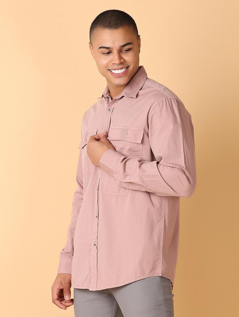 men solid collared long sleeves casual shirt - 21491024 - Standard Image - 2