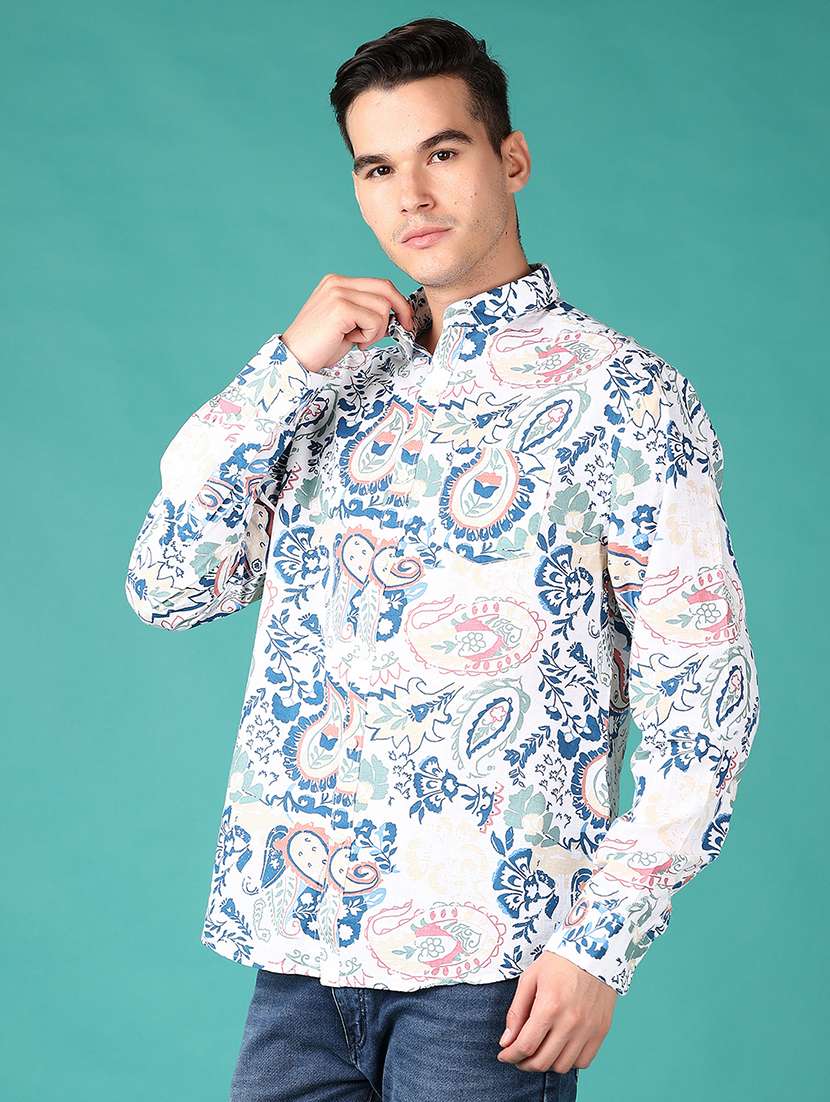 men long sleeves printed casual shirt - 21491057 -  Standard Image - 2