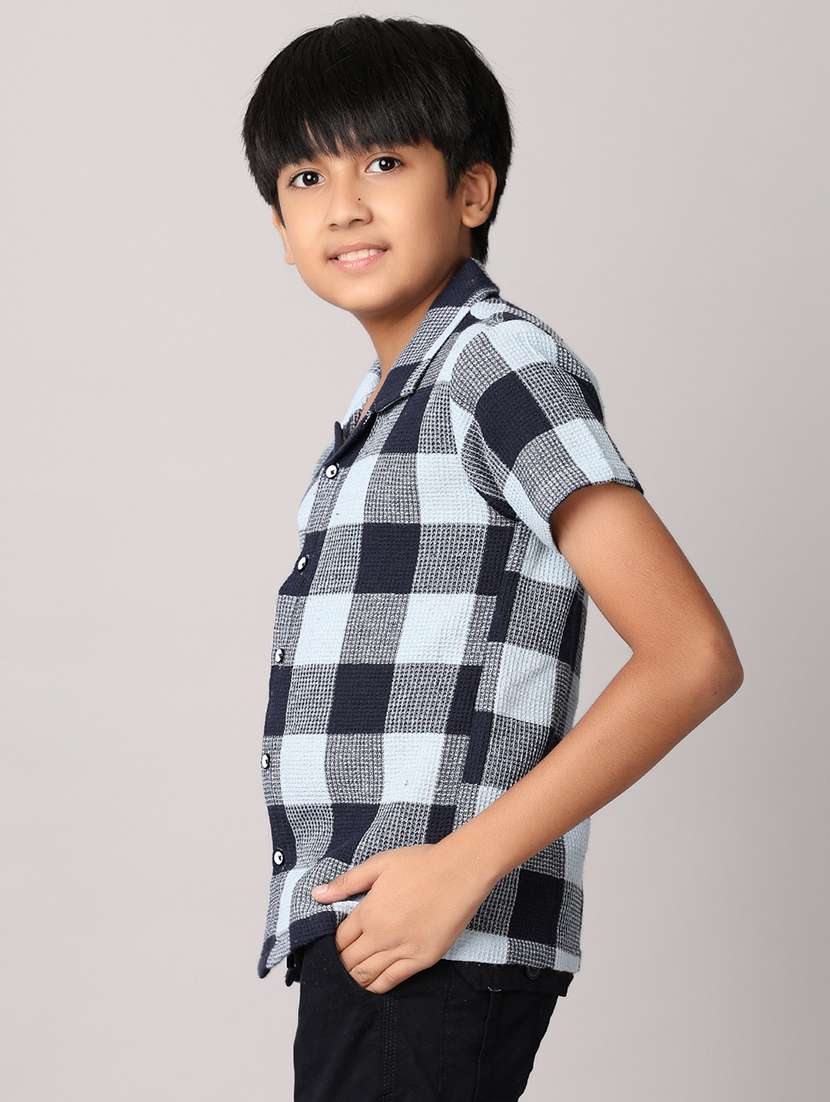boys blue cotton shirt - 21491084 - Standard Image - 2