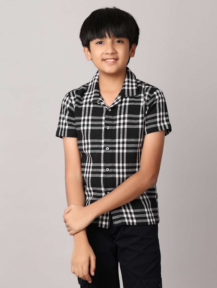 boys black cotton shirt