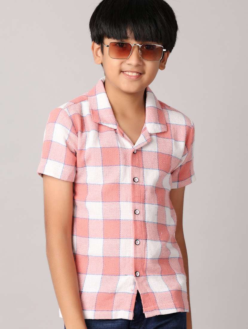 boys peach cotton shirt - 21491087 -  Standard Image - 2