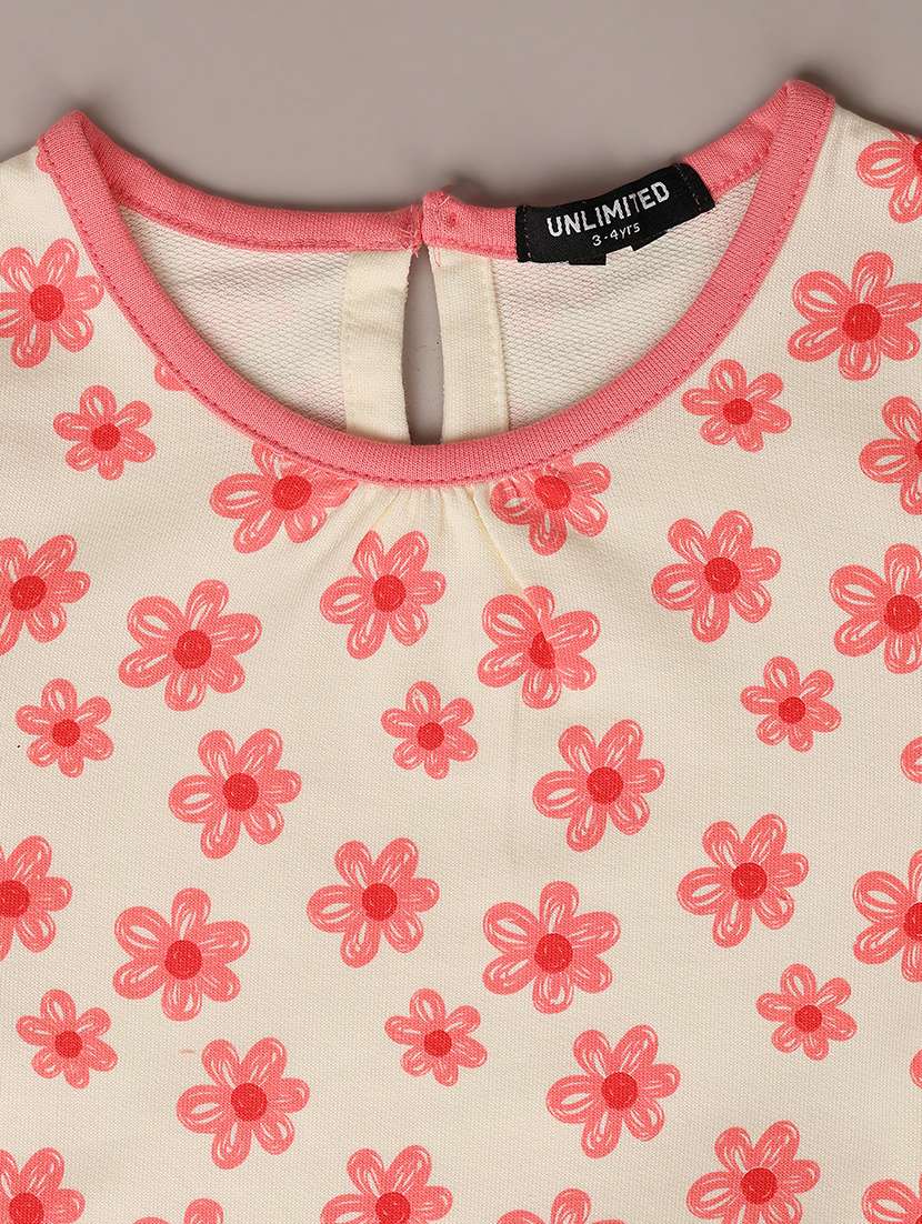 girls floral printed long sleeves twin set - 21491106 -  Standard Image - 2