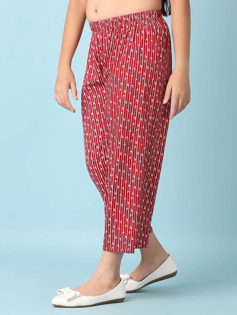 girls maroon printed palazzo - 21491362 -  Standard Image - 2