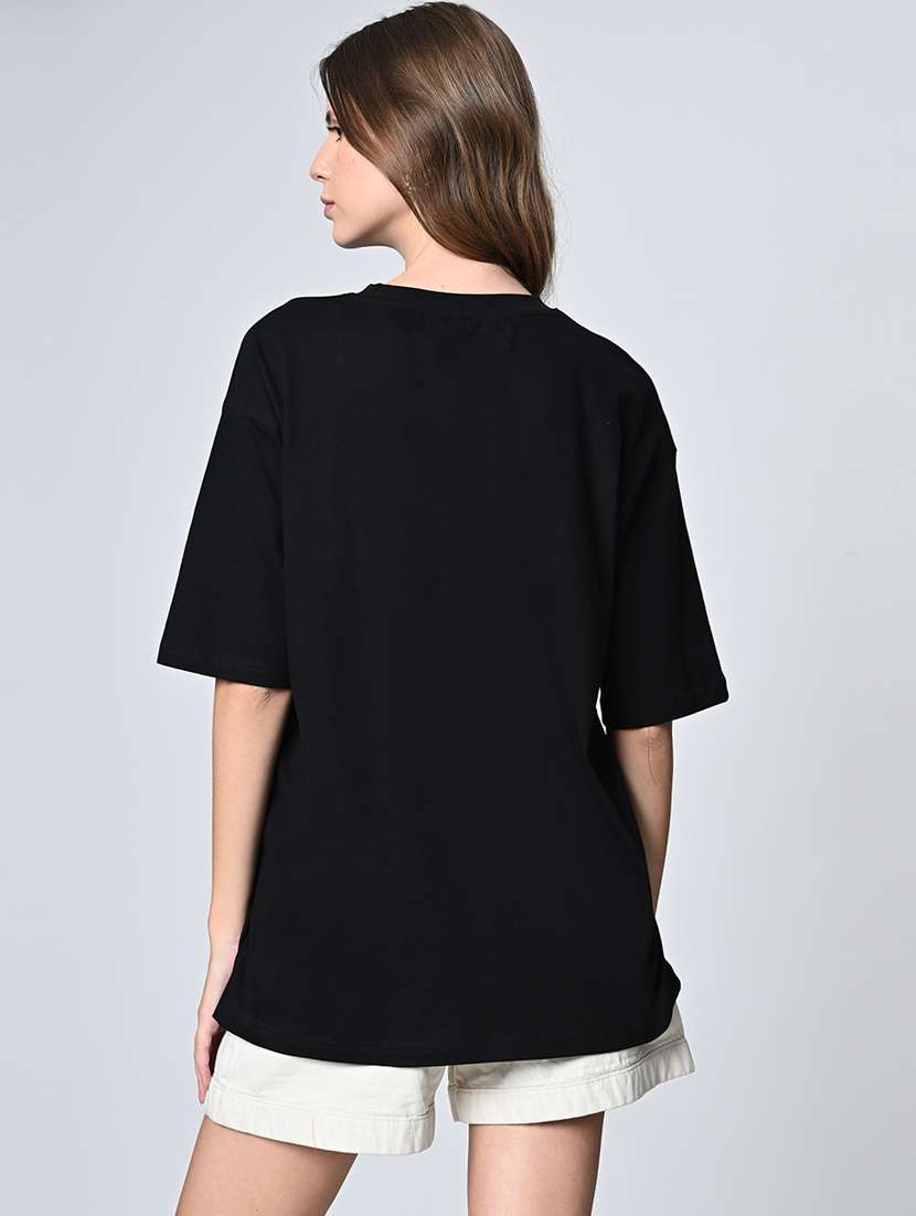 women black cotton regular t-shirt - 21491379 - Standard Image - 2