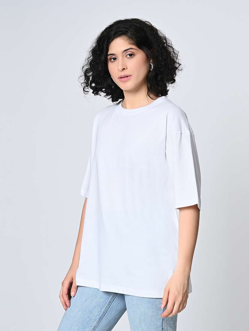 women white cotton regular t-shirt - 21491387 - Zoom Image - 0
