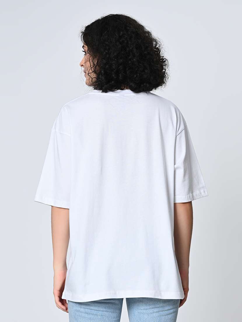 women white cotton regular t-shirt - 21491387 - Standard Image - 2