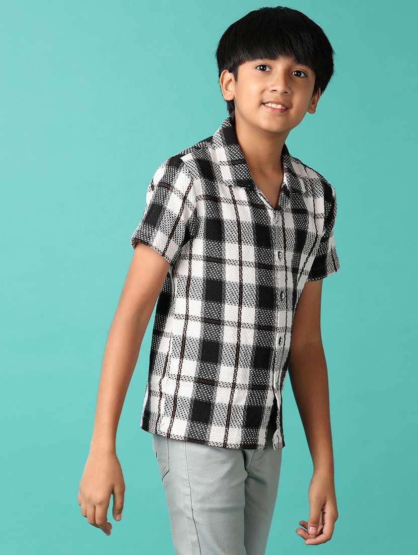 boys checked printed collared shirt - 21491397 - Standard Image - 2
