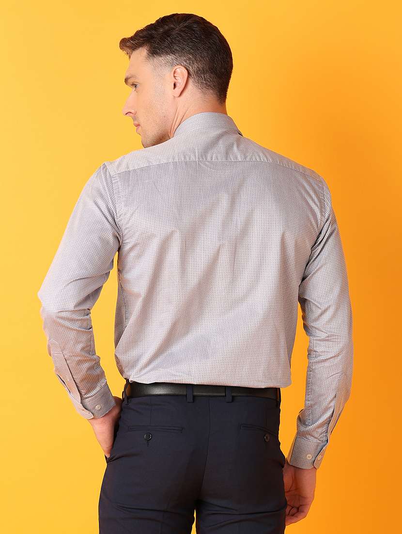 men grey cotton formal shirt - 21491489 -  Standard Image - 2