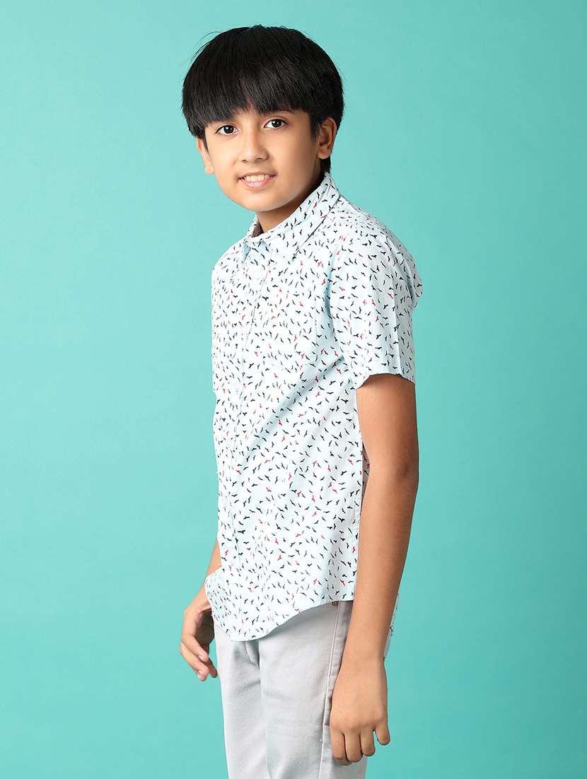 boys blue printed shirt - 21491804 -  Standard Image - 2