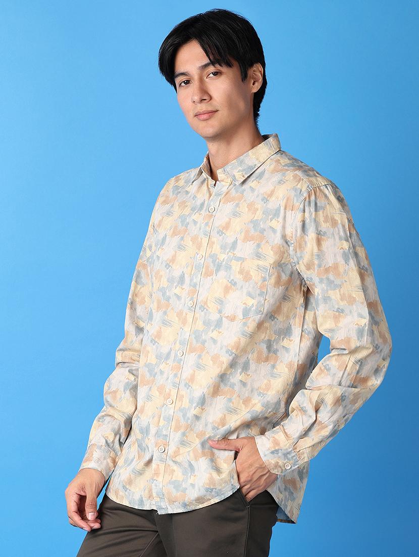 men collared printed casual shirt - 21491813 - Standard Image - 2