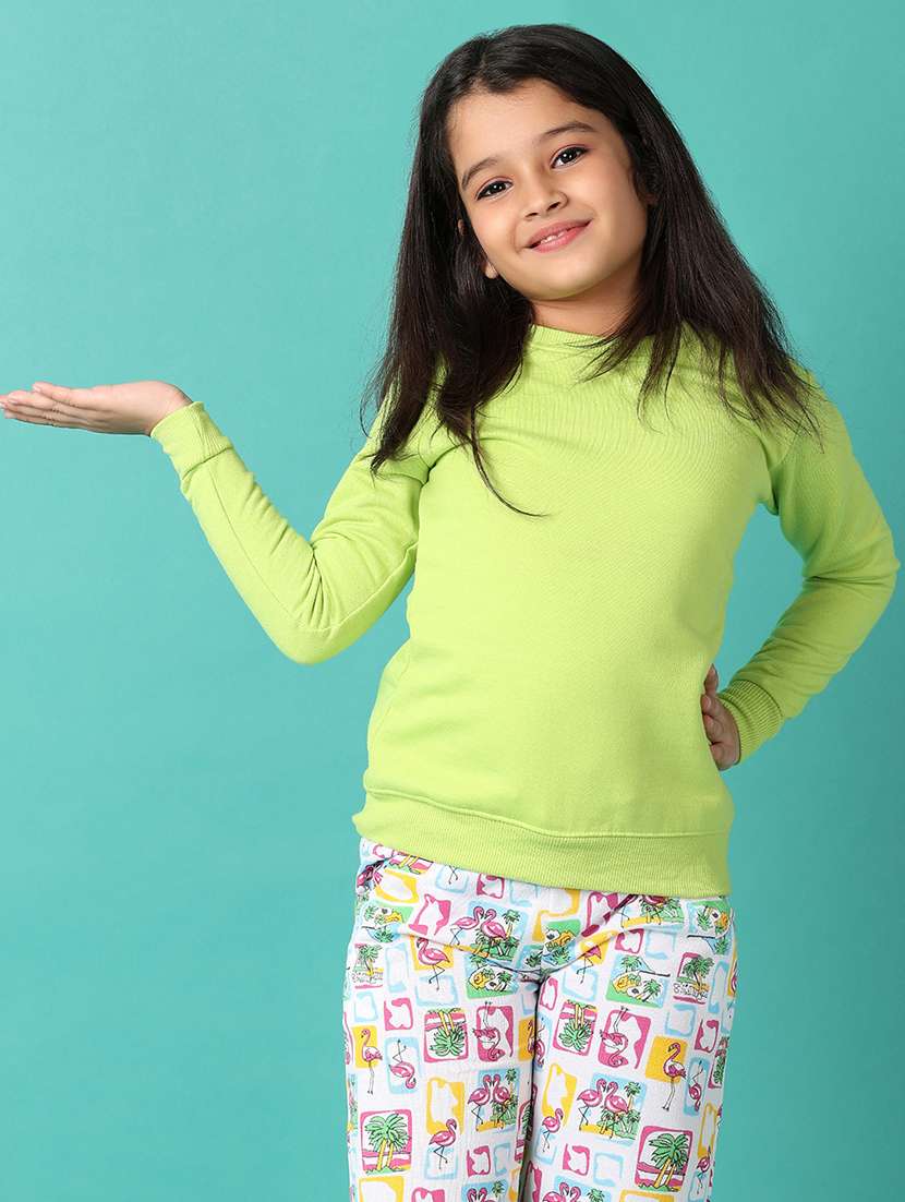 girls solid long sleeves sweatshirt