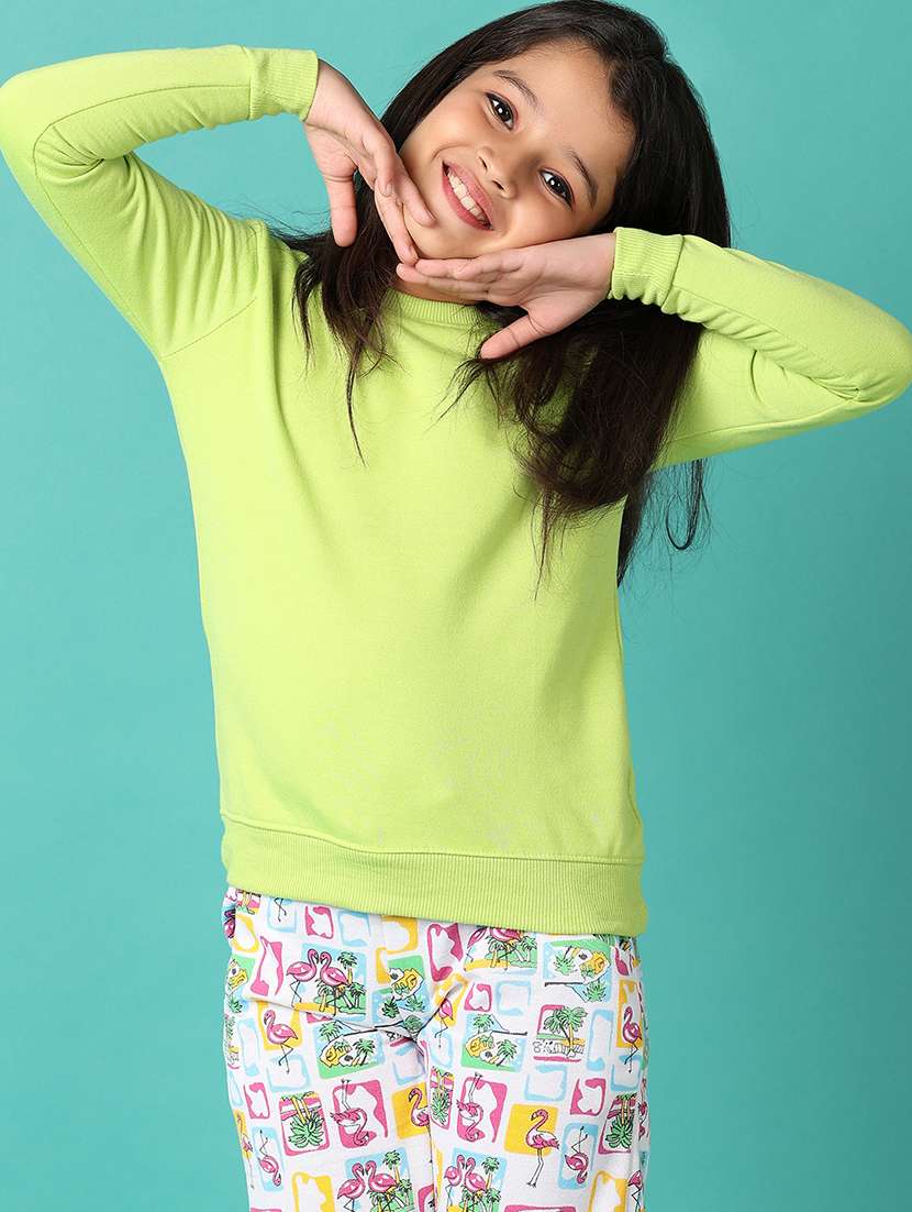 girls solid long sleeves sweatshirt - 21492017 -  Standard Image - 2