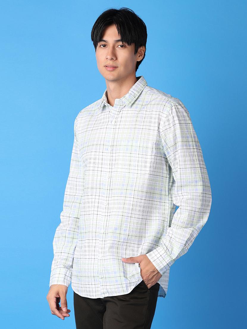 men white checks casual shirt - 21492026 - Standard Image - 2