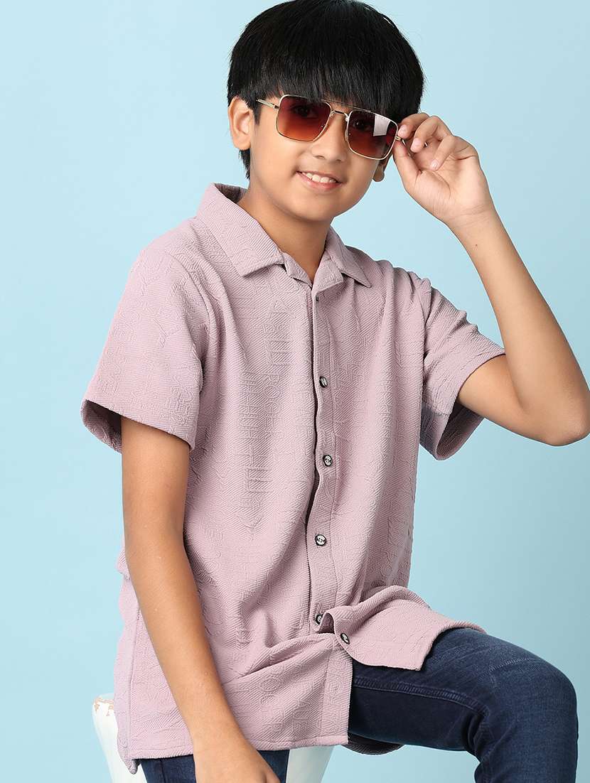 boys purple self-designed shirt - 21492076 -  Standard Image - 2