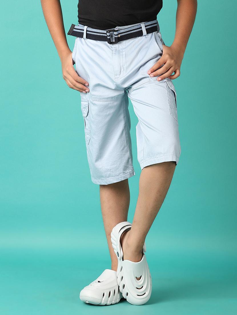 boys blue solid shorts