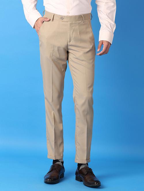 men solid flat front formal trouser - 21492082 - Standard Image - 0