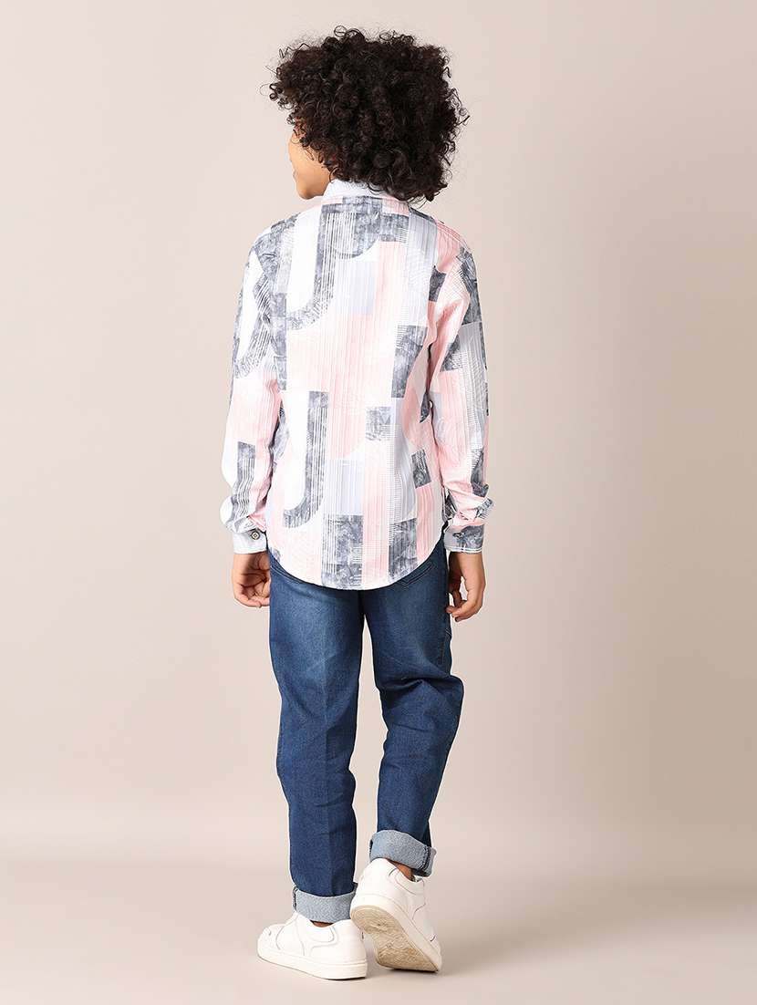 boys printed long sleeves shirt & jeans set - 21492172 -  Standard Image - 2