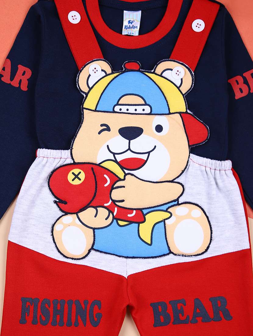 boys printed casual wear dunagree set - 21492309 -  Standard Image - 2