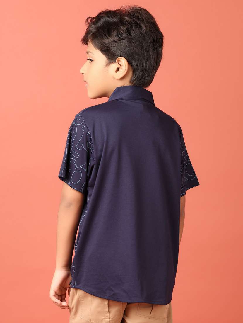 boys typography short sleeve casual shirt - 21492375 -  Standard Image - 2