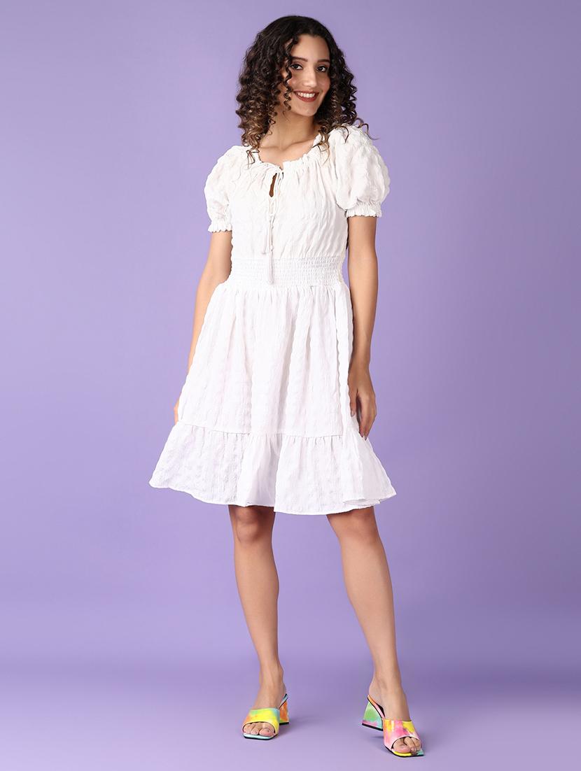 women solid tiered dress - 21492444 - Zoom Image - 0