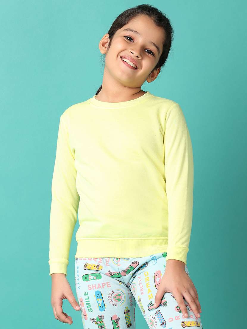girls solid long sleeves sweatshirt