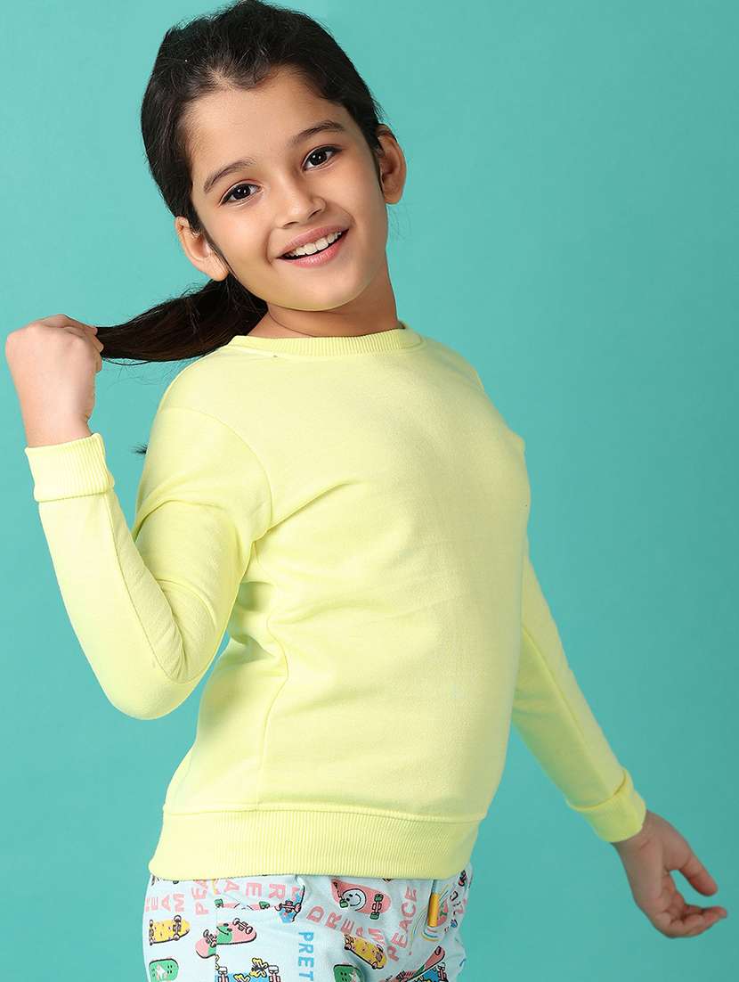 girls solid long sleeves sweatshirt - 21492485 -  Standard Image - 2