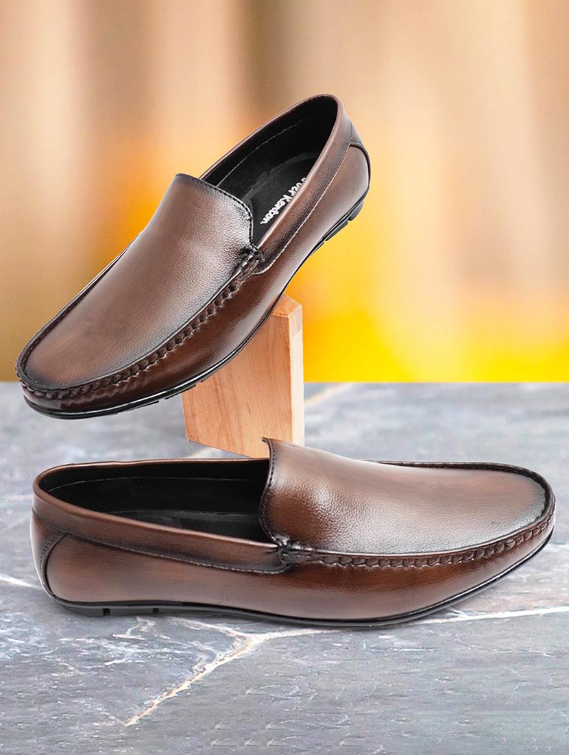 men brown slip on loafers - 21492491 - Standard Image - 2