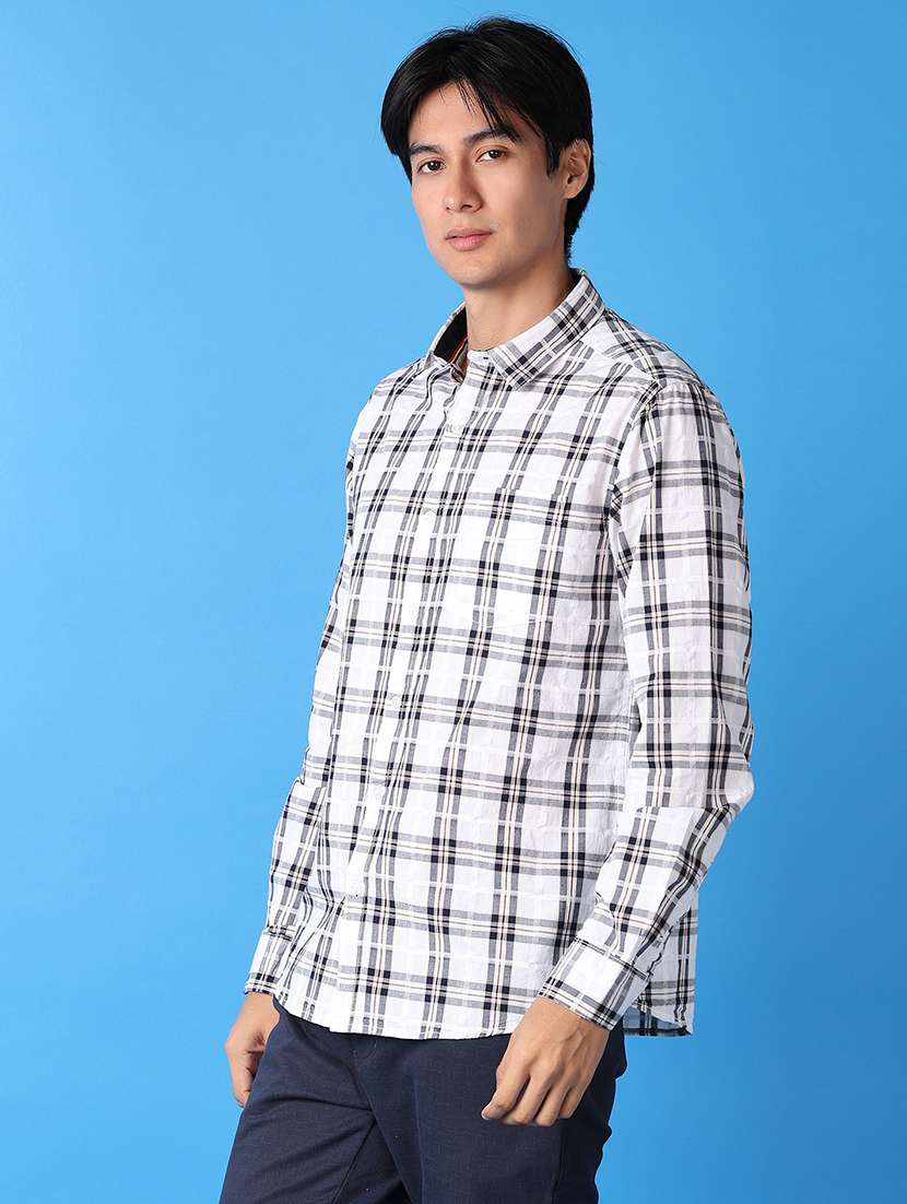 men collared checks casual shirt - 21492502 -  Standard Image - 2