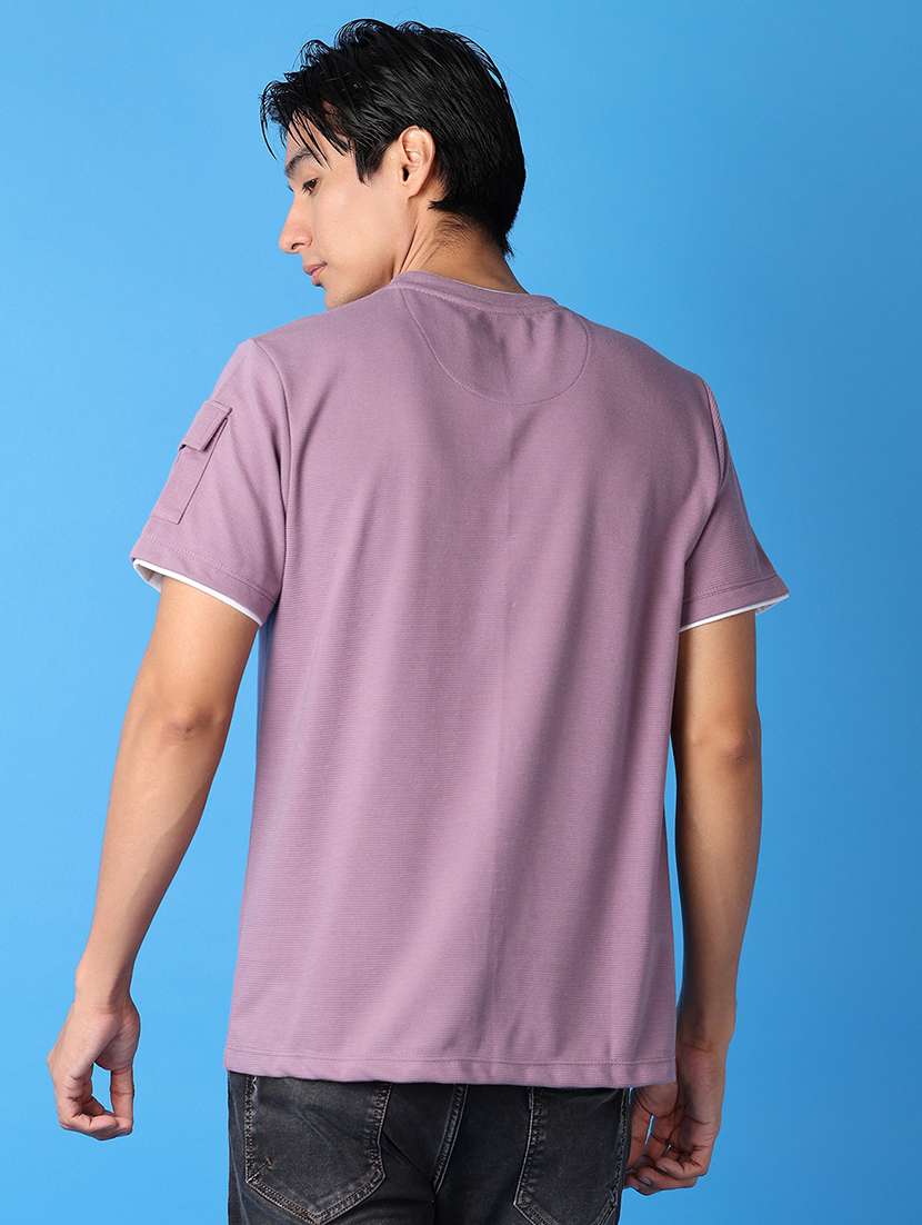 men mauve plain t-shirt - 21492536 -  Standard Image - 2