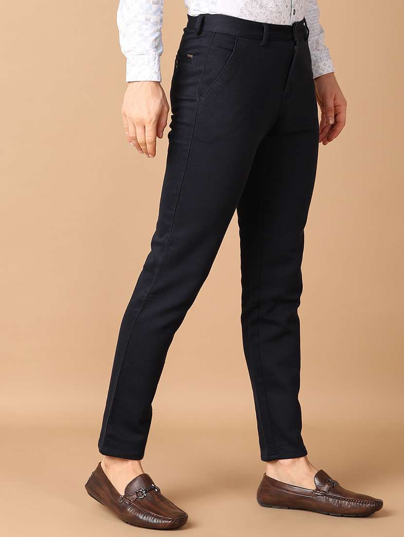 men mid-rise solid chinos casual trouser - 21492553 -  Standard Image - 2