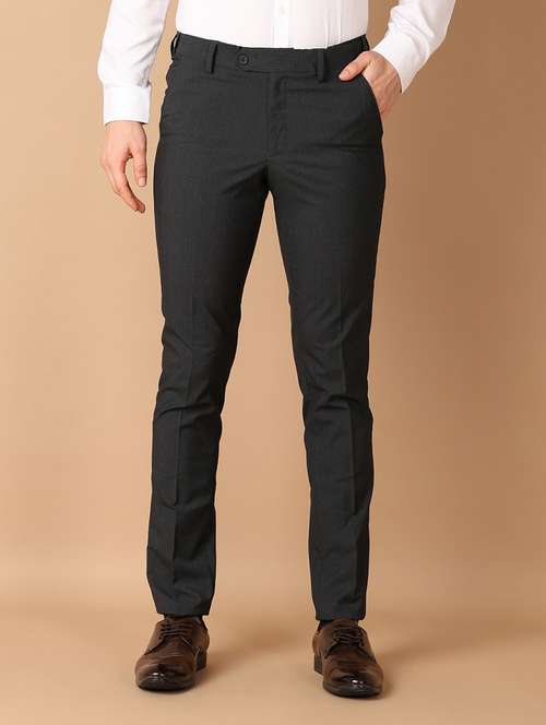 men solid flat front formal trouser - 21492560 -  Standard Image - 0