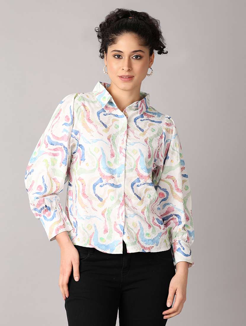 women collared printed regular shirt - 21492574 -  Zoom Image - 0
