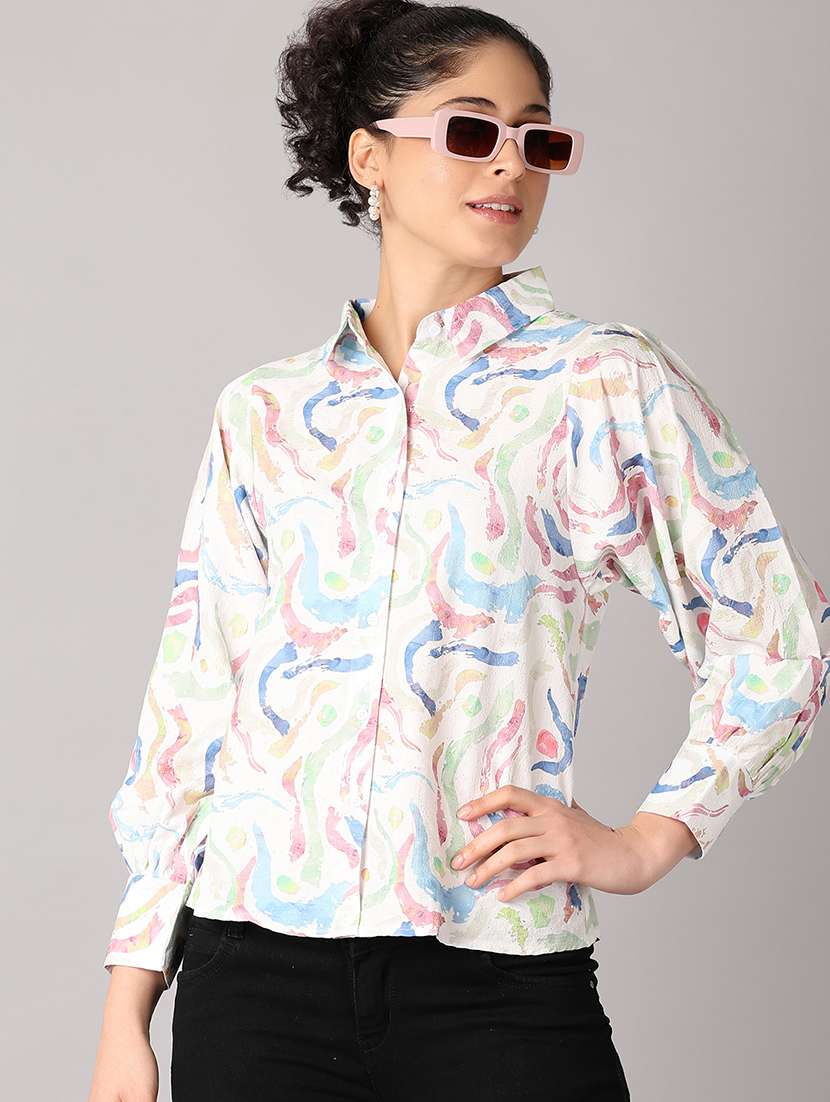 women collared printed regular shirt - 21492574 -  Standard Image - 2