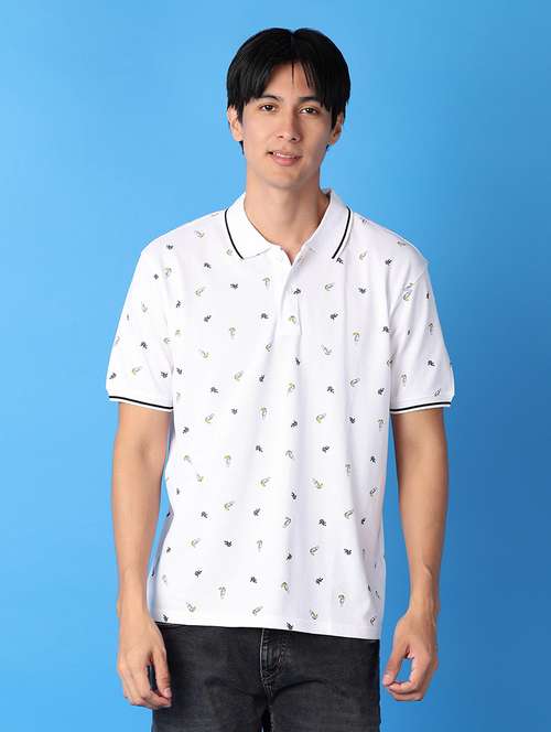 men short sleeve printed polo t-shirt - 21492713 - Standard Image - 0