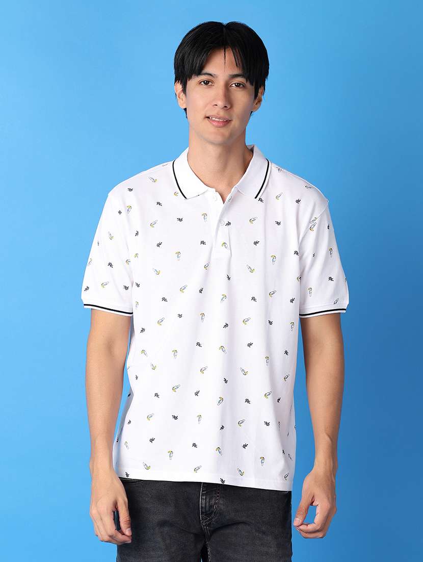 men short sleeve printed polo t-shirt - 21492713 - Zoom Image - 0