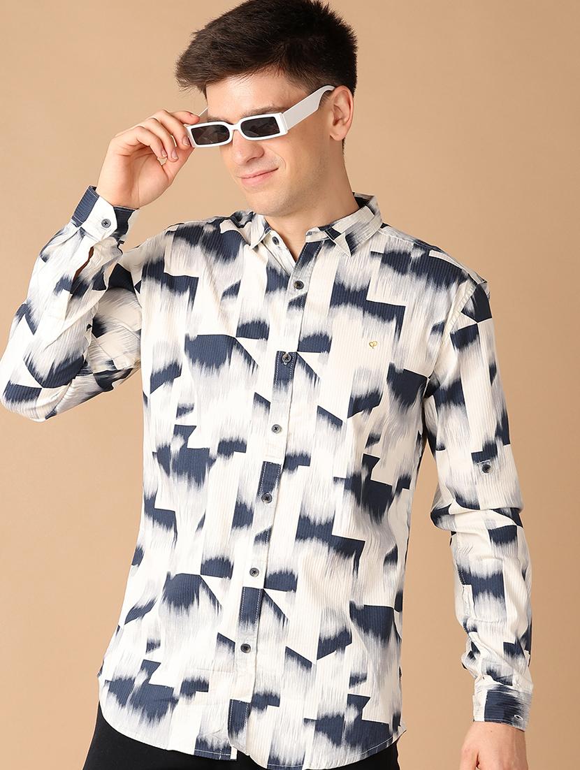 men collared printed casual shirt - 21492740 - Standard Image - 2