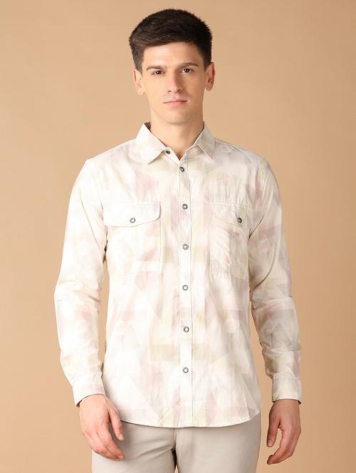 men collared printed casual shirt - 21492750 - Standard Image - 0