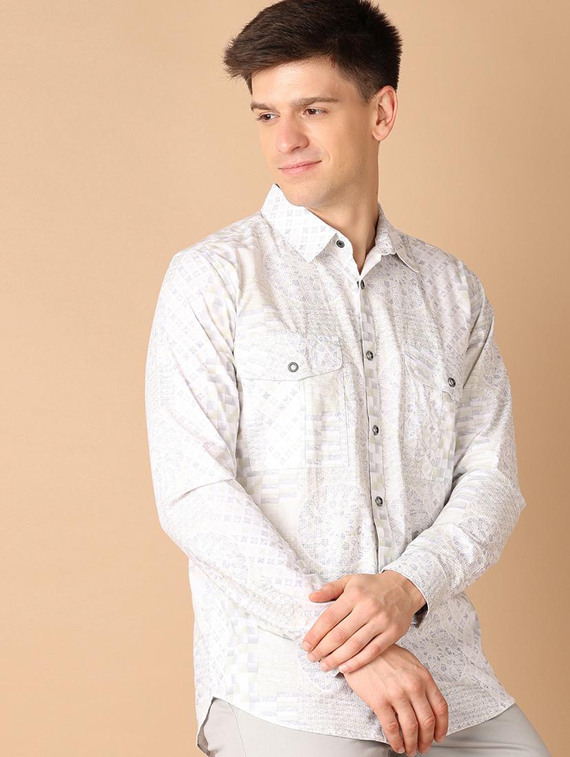 men collared printed casual shirt - 21492753 - Standard Image - 2