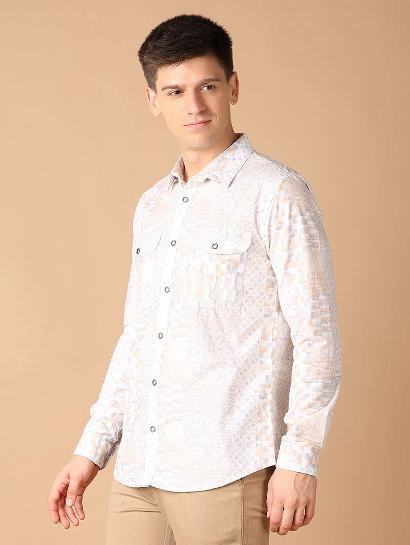 men collared printed casual shirt - 21492754 - Standard Image - 2