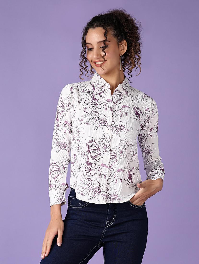 women white printed cotton shirt - 21492772 -  Zoom Image - 0