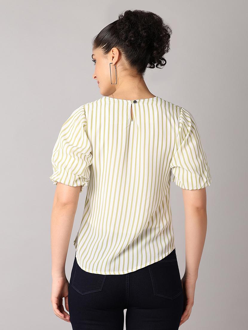 women striped printed round neck top - 21492774 - Standard Image - 2
