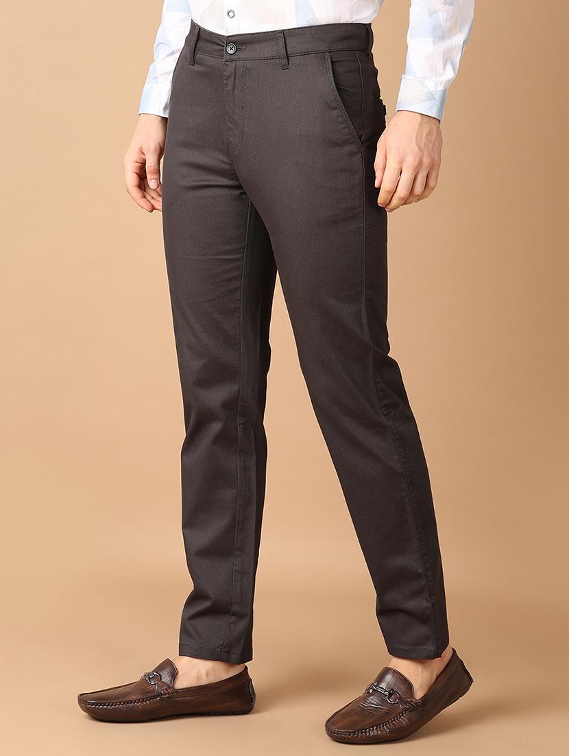 men grey solid chinos casual trouser - 21492798 - Standard Image - 2