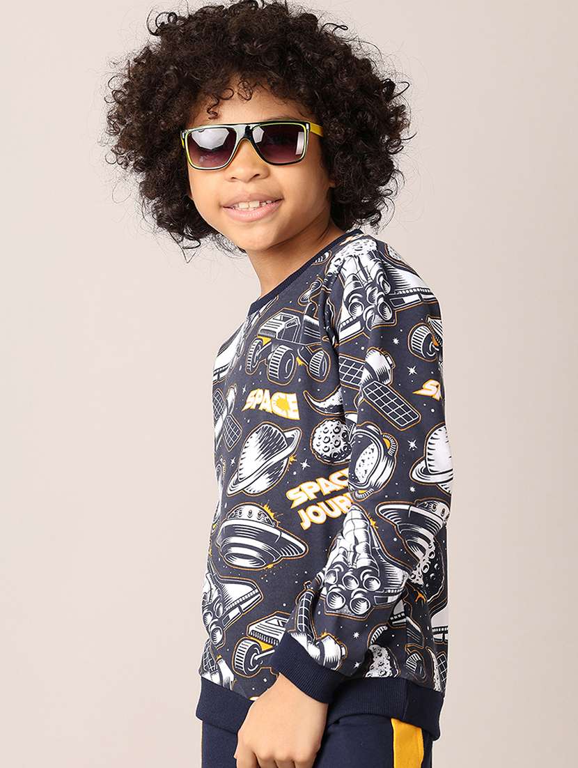 boys navy blue printed full length sets  - 21492842 -  Standard Image - 2