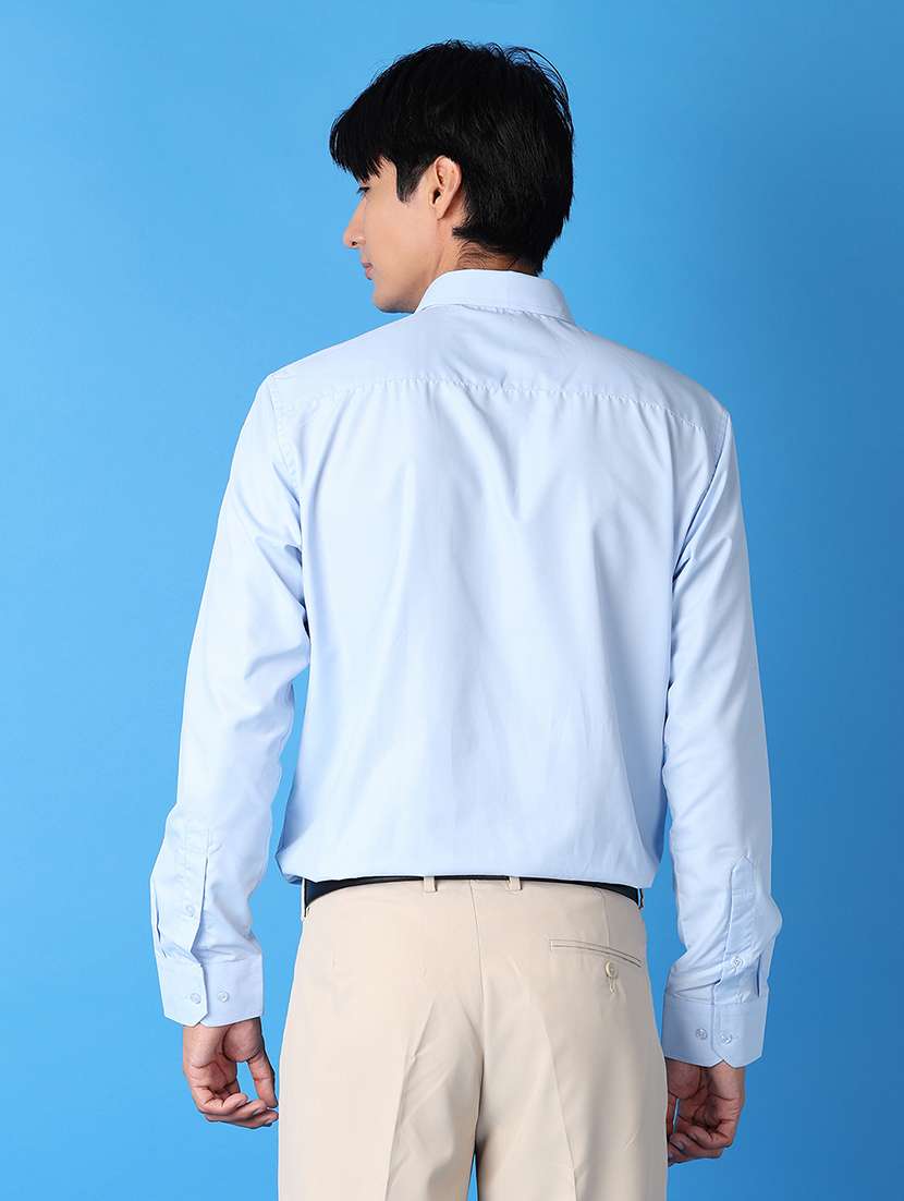 men blue solid formal shirt - 21492852 -  Standard Image - 2
